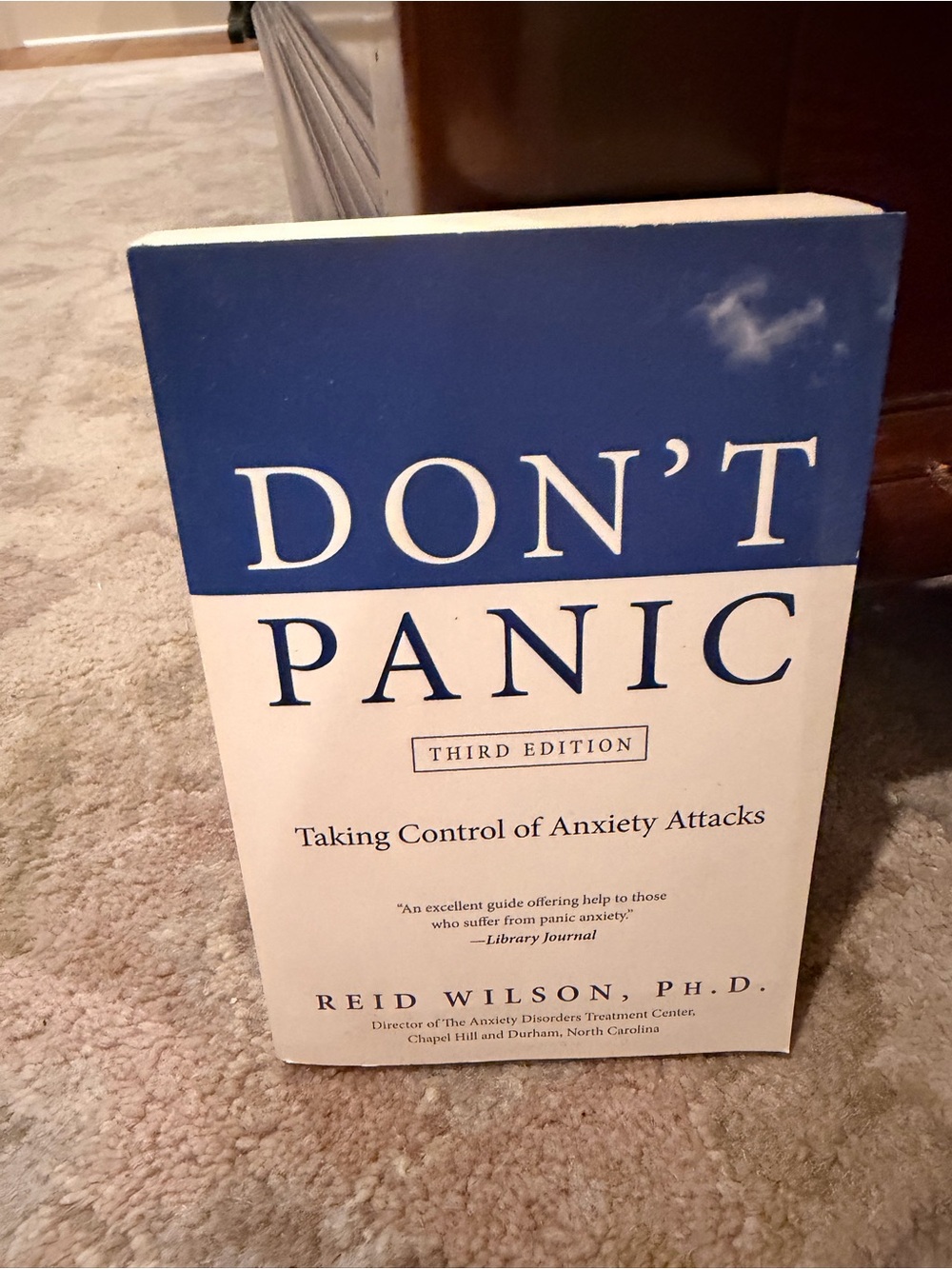 Harper Don’t Panic — Blue and White Self-Help Guide